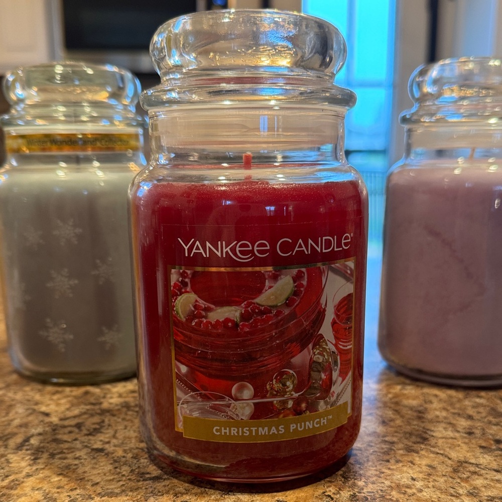 Yankee Candle Retired Christmas Punch Festive Large 22 oz Rare Never Used
